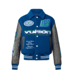 LV jacket multipatches leather Blue
