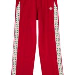 Casablanca Laurel Tricot Panelled Jersey Track Pants Red