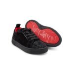 Louboutin Rhinestone-embellished Black Sneakers