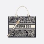 Bag Book Tote Broderie Toile de Jouy Reverse blue