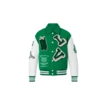 Jacket LV multi-patches leather green