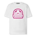 LV flower cotton short sleeved crewneck white t-shirt