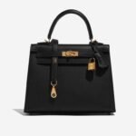 Kelly Bag Black 28 - Gold details