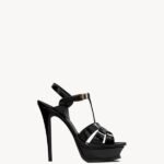 Tribute sandals Black à plateforme en cuir verni