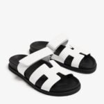 Chypre leather plum natural sandal - white