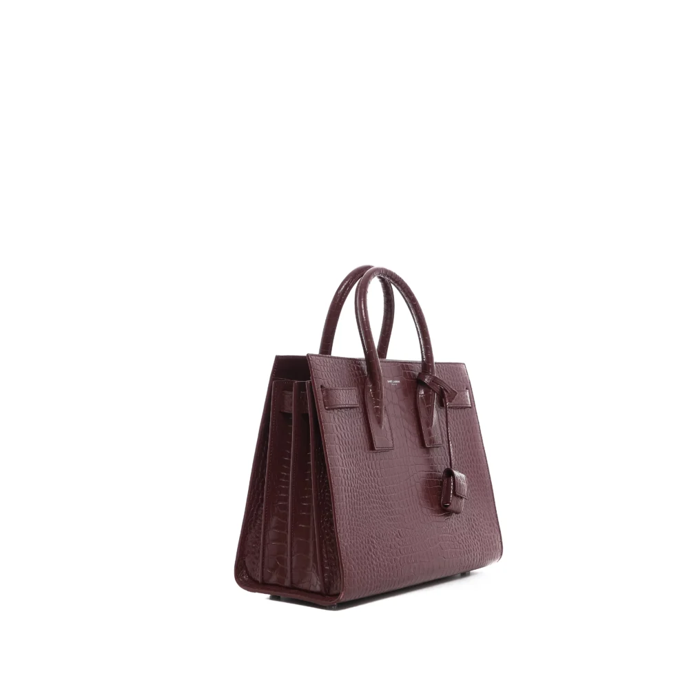 Sac du jour saint laurent croco effet burgundy