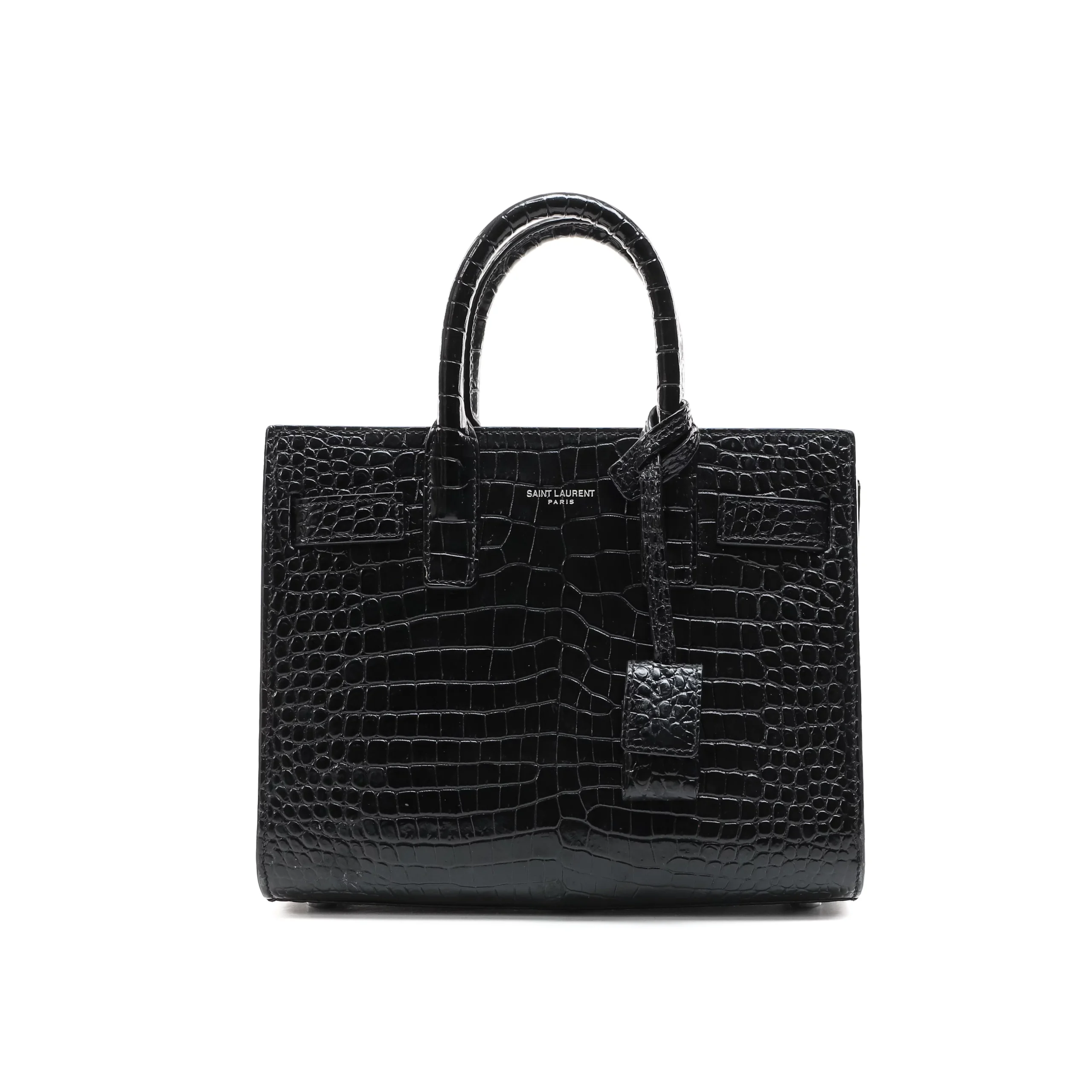 Sac du jour saint laurent croco effet black