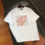 T-shirt LV White embroidered orange details