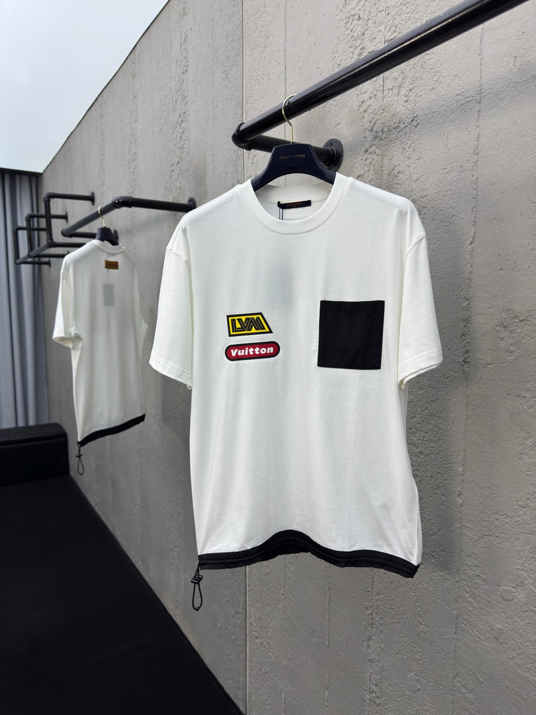 0 - 2025-04-18T202247.525 LV White tshirt Multiple patches black & yellow