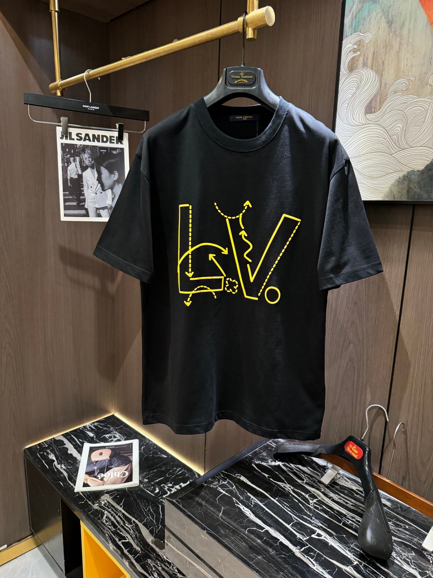 LV T-shirt Yellow Middle logo detail LV T-shirt Yellow Middle logo detail